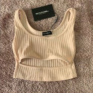 Blush pink cut out crop top